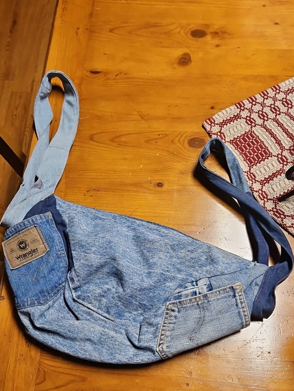 Homemade Denim Shoulder Bag in Light Blue Levis And Wrangler Pieces